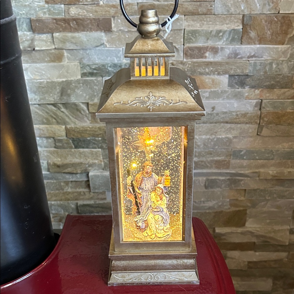 NIB Roman, Inc. Bronze 13” Nativity Scene Lantern